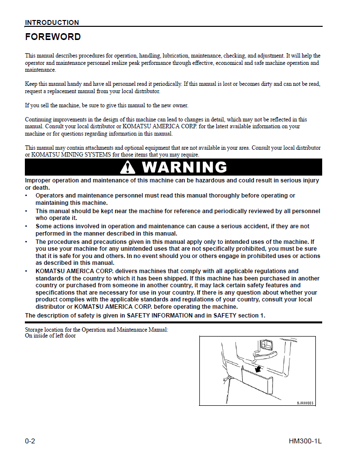 Komatsu HM300-1L Operation and Maintenance Manual CEAM015401