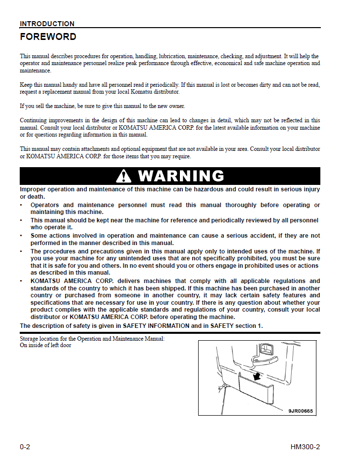 Komatsu HM300-2 Operation and Maintenance Manual CEAM017504