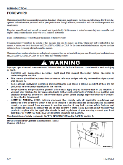 Komatsu HM300-2 Operation and Maintenance Manual CEAM017504