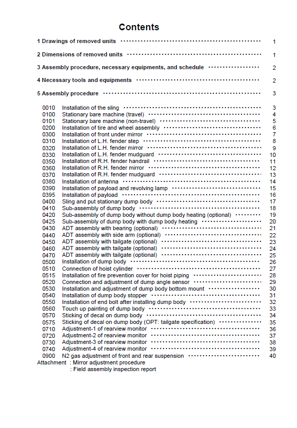 Komatsu HM300-5 Heavy-Duty Articulated Truck Equipment Manual
