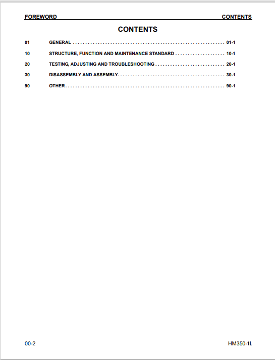 Komatsu HM350-1L Dump Truck Repair and Maintenance Manual PDF