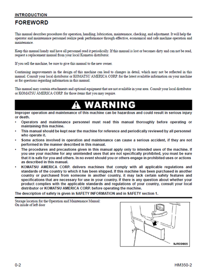 Komatsu HM350-2 Dump Truck Operation Guide CEAM017704