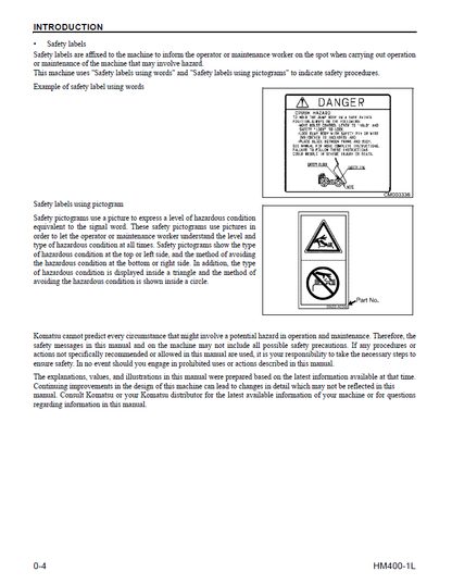 Komatsu HM400-1L Dump Truck PDF Manual CEAM015103