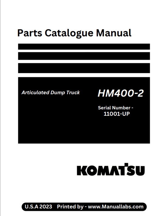 Komatsu HM400-2 Articulated Dump Truck Sn 11001-up Parts Catalogue Manual - PDF File
