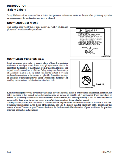 Komatsu HM400-2 Dump Truck PDF Manual CEAM017604