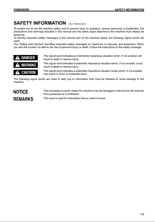 Komatsu PC138USLC-10 Excavator Maintenance Manual PDF