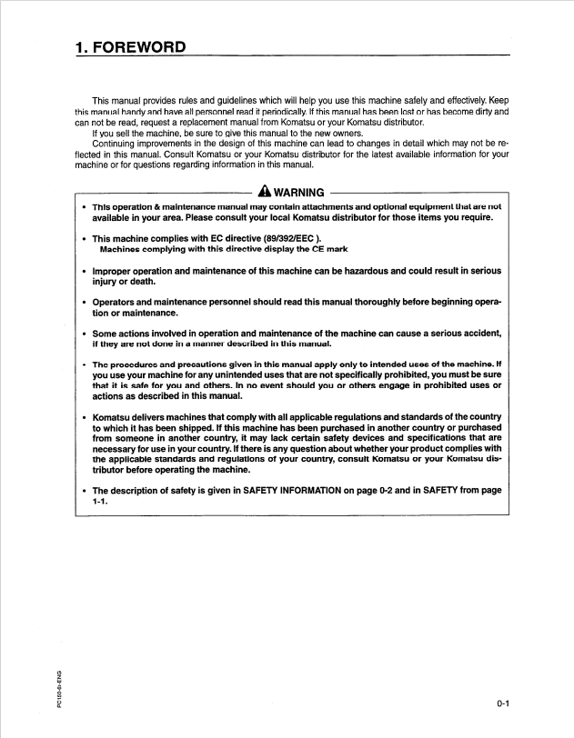 Komatsu PC150HD-5K Crawler Dozer Operation & Maintenance Manual