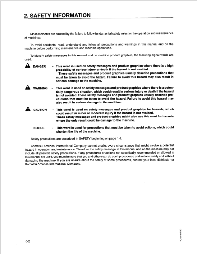 Komatsu PC150HD-5K Dozer Operator & Maintenance Manual PDF