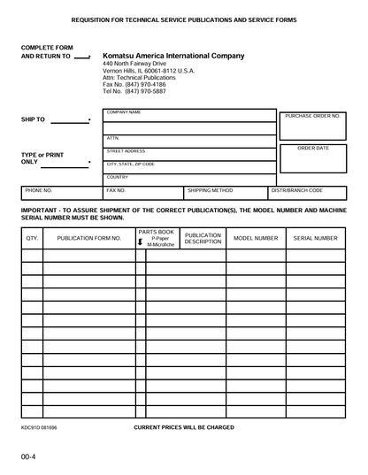 Komatsu PC200Z-6LE Maintenance and Troubleshooting Manual – CEBM001700
