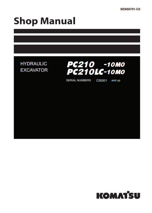Komatsu PC210-10M0 PC210LC-10M0 Excavator Shop Manual PDF