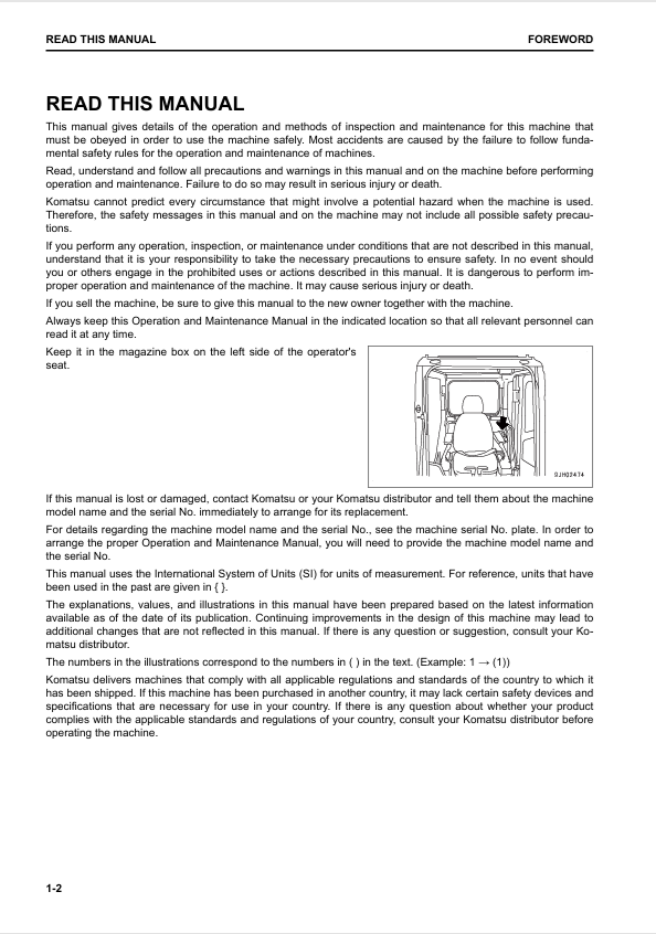 Komatsu PC210LC-11 Hydraulic Excavator Manual – Operation, Safety & Maintenance