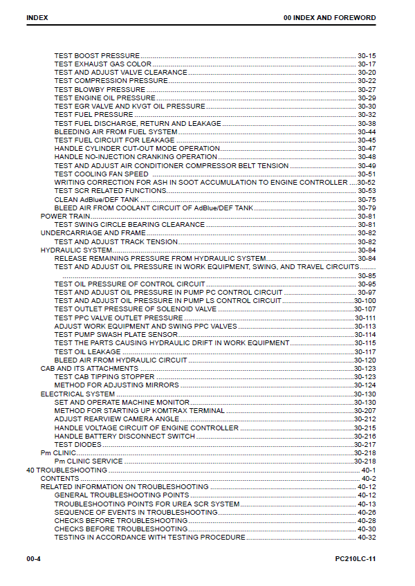 Komatsu PC210LC-11 Technical Shop Manual CEBM029400