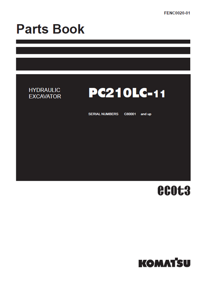 Komatsu PC210LCi-11 Hydraulic Excavator Parts Book FENC0020-01