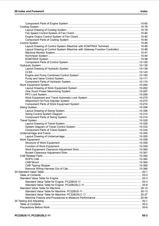 Komatsu PC228US-11 PC228USLC-11 Shop Manual 5001-UP PDF