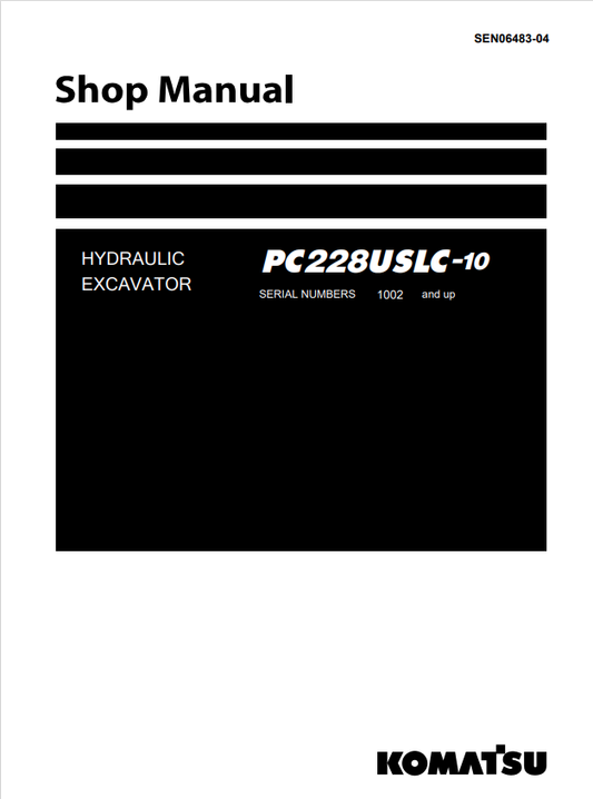 Komatsu PC228USLC-10 Hydraulic Excavator Shop Manual PDF