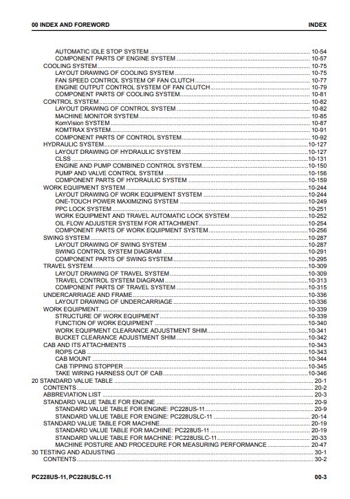 Komatsu PC228USLC-11 Hydraulic Excavator Repair Manual