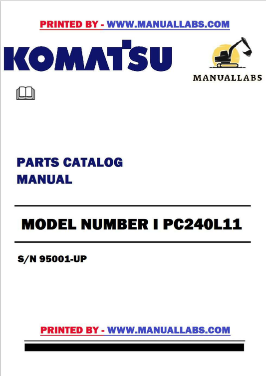 Komatsu PC240LC-11 Crawler Excavator Parts Catalogue Manual PDF