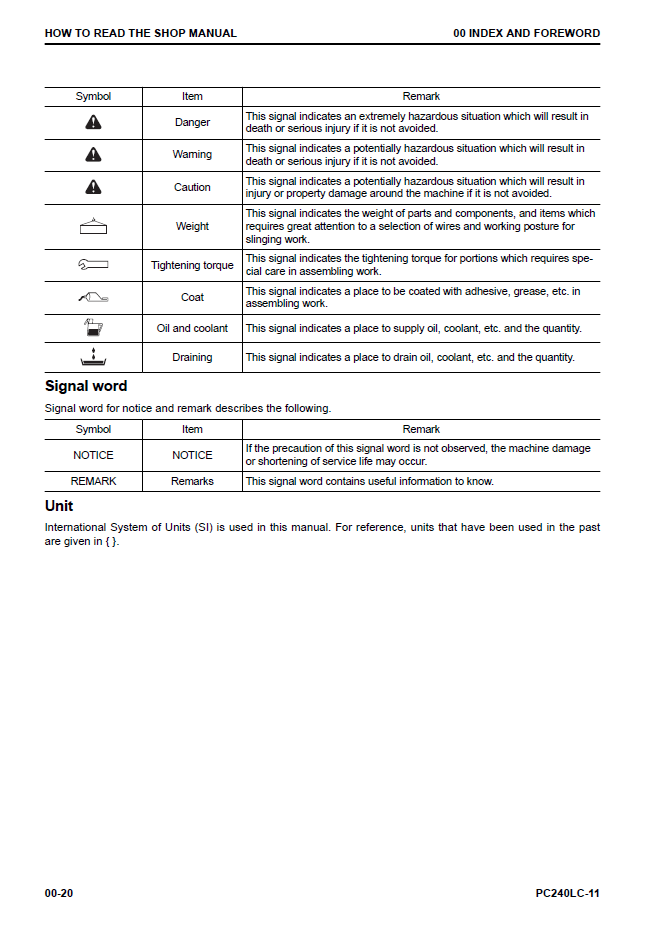 Komatsu PC240LC-11 Hydraulic Excavator Maintenance & Service Manual CEBM028602