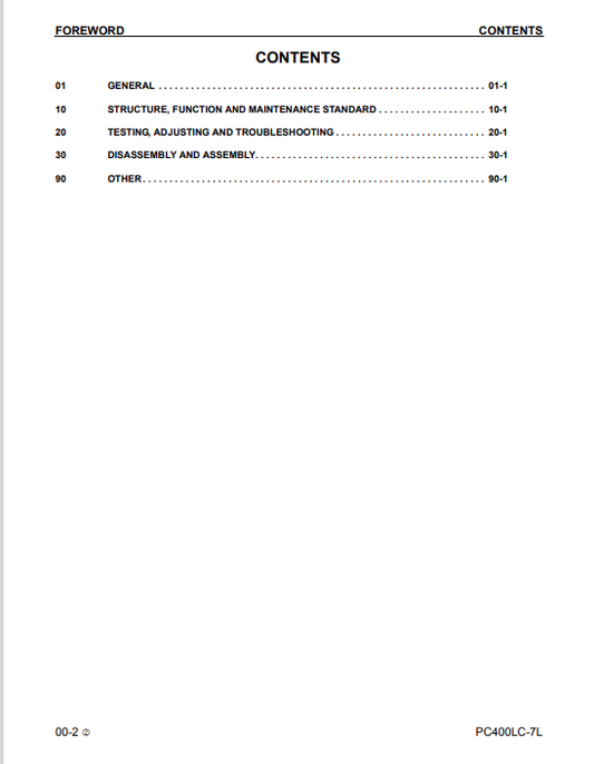 Komatsu PC270LC-7L Hydraulic Excavator Shop Manual A86001-UP