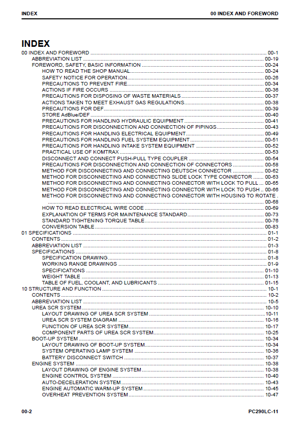 Komatsu PC290LC-11 Technical Workshop Manual – CEBM028803