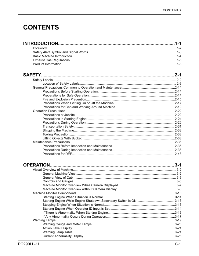 Komatsu PC290LL-11 Log Loader Technical Manual – CEAM032002