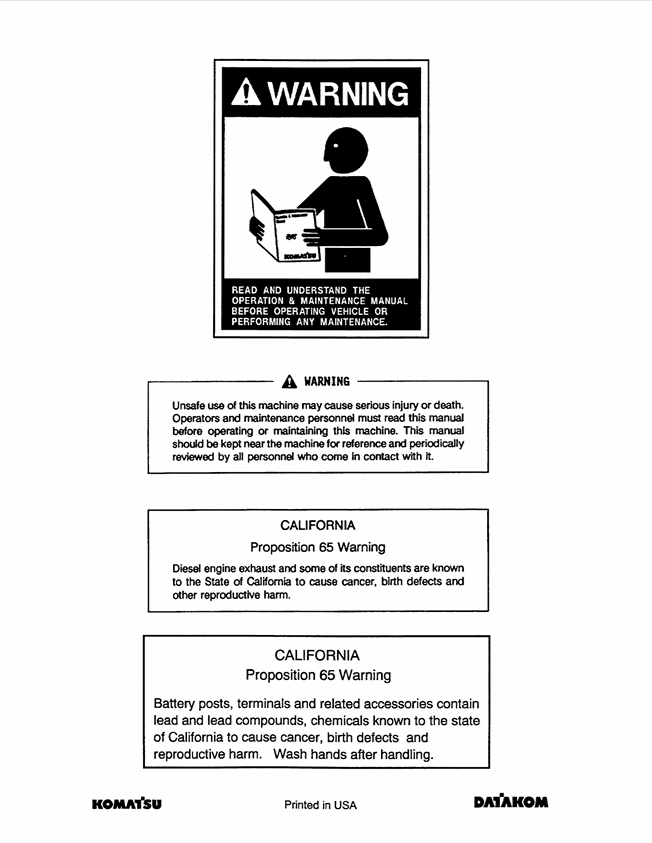 Komatsu PC290LL-11 Road Builder Processor Operator and Maintenance Guide