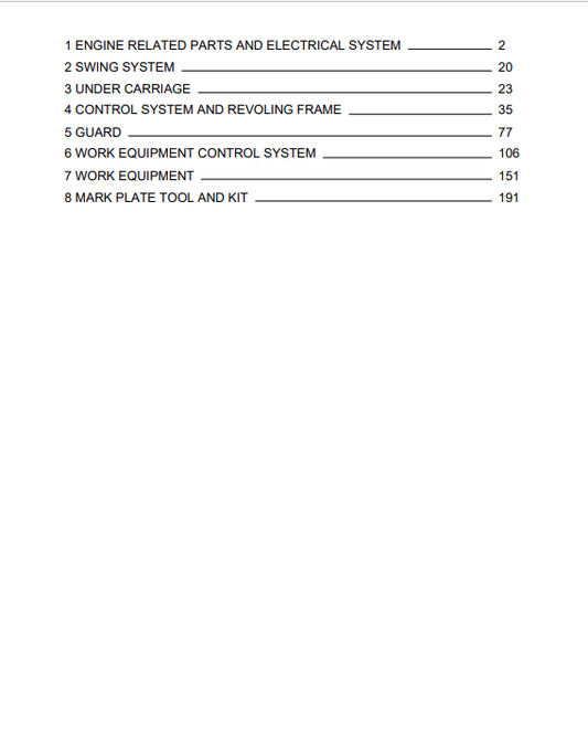 Komatsu PC30-6 Crawler Excavator Sn 10001-Up Parts Catalogue Manual - PDF File