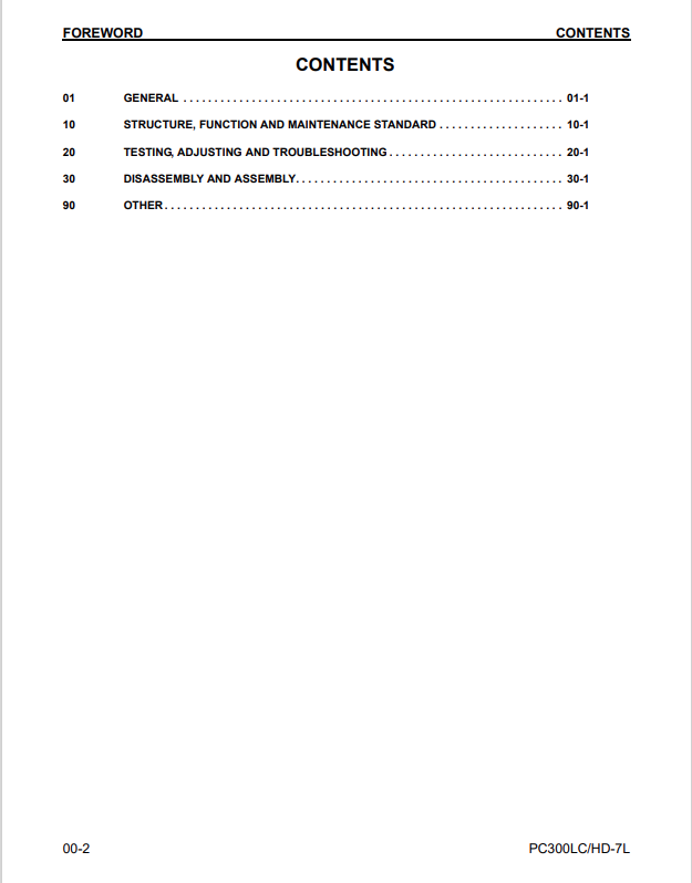 Komatsu PC300LC-7L & PC300HD-7L Service & Repair Manual PDF