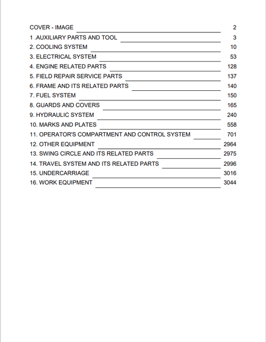 Komatsu PC300LC-8 Excavator Parts Catalogue Manual S/N 60022-UP
