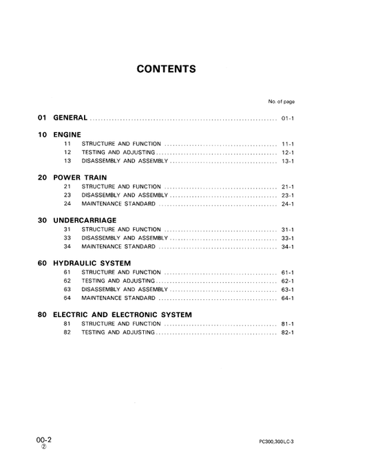 Komatsu PC300 Series Excavator Service & Repair Manual PDF