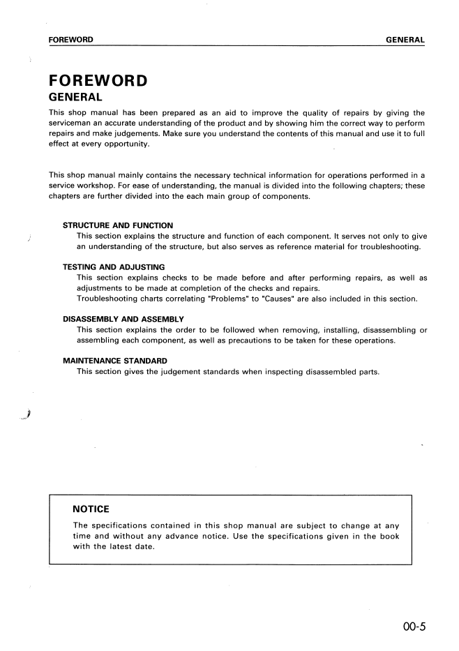 Komatsu PC340-6K / PC340LC-6K / PC340NLC-6K Workshop Manual EEBM000804