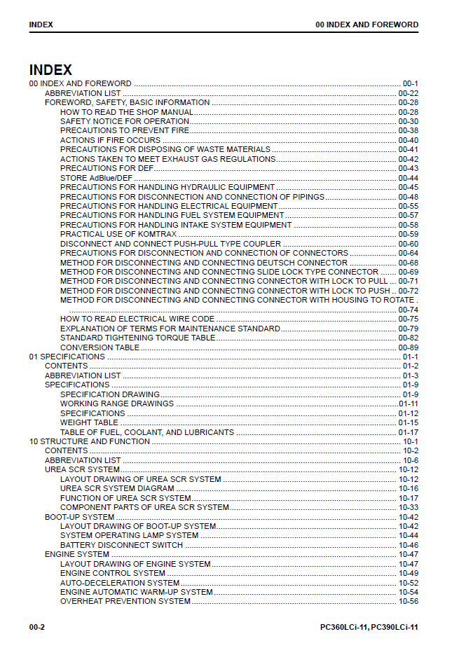 Komatsu PC360LCI-11 and PC390LCI-11 Service Manual PDF – CEBM031702