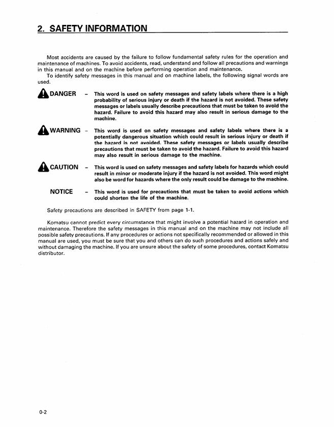 Komatsu PC400HD-5 Excavator Operation and Maintenance Guide CEAM208505