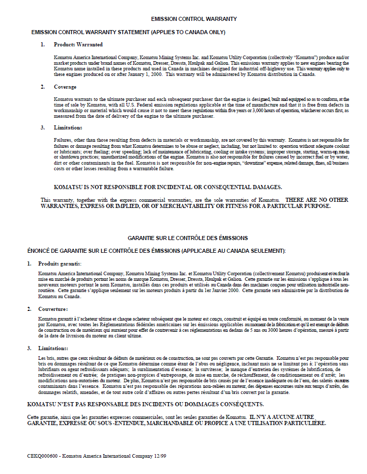 Komatsu PC400LC-7L Excavator PDF Manual CEAM012901