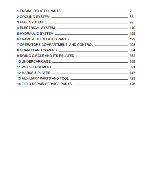 Komatsu PC45MR-5 Crawler Excavator Parts Catalogue Manual PDF