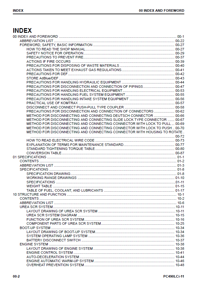 Komatsu PC490LCI-11 Excavator Service Manual PDF – CEBM031500