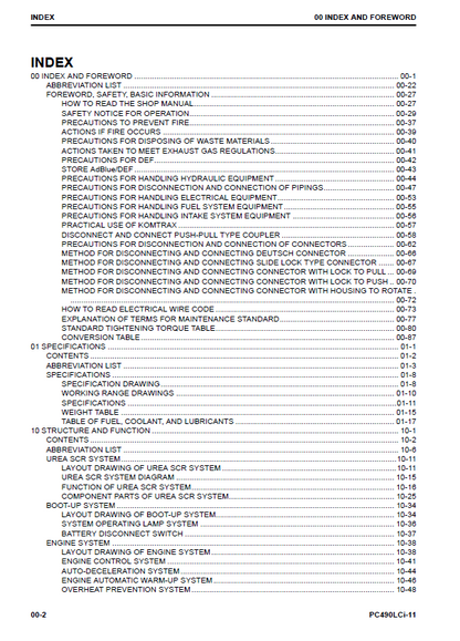 Komatsu PC490LCi-11 Technical Workshop Manual – CEBM031500