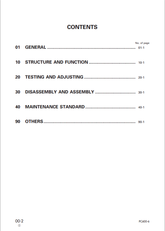 Komatsu PC600LC-6K Excavator Operation & Maintenance Manual PDF