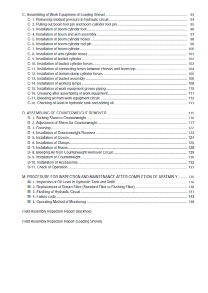 Komatsu PC600, PC650, PC700LC-8E0 Technical Field Assembly Instruction Manual PDF