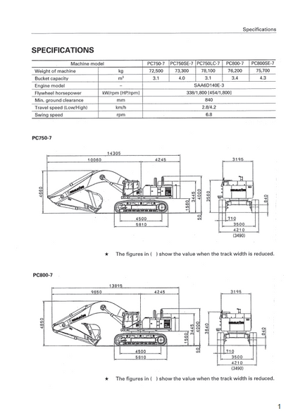 Komatsu PC750-7, PC750LC-7 & PC800-7 Excavator Field Assembly Manual GEN00014-03