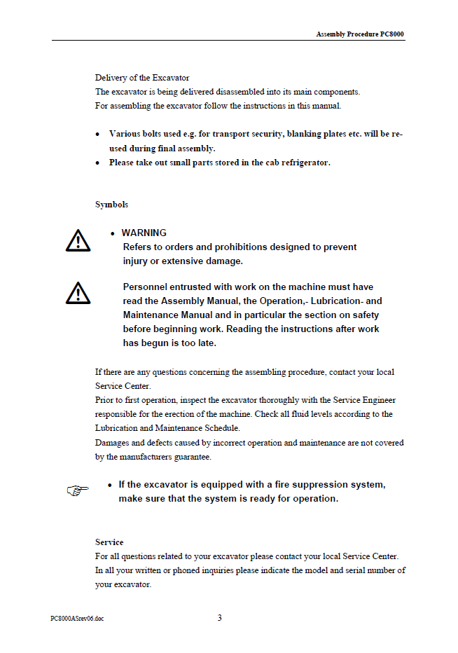 Komatsu PC8000 Mining Shovel General Assembly Procedure (FAMPC8000-06)