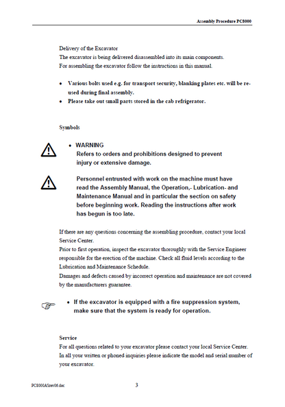 Komatsu PC8000 Mining Shovel General Assembly Procedure (FAMPC8000-06)