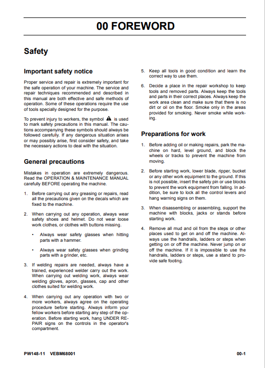 Komatsu PW148-11 Technical Shop Manual H55051-Up PDF