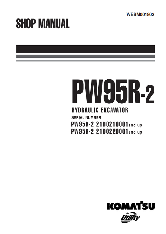 Komatsu PW95R-2 Hydraulic Excavator Service Repair Manual PDF