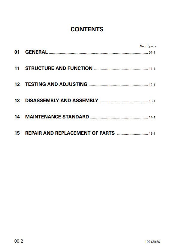 Komatsu S4D102E-1X-2 Diesel Engine Service & Repair Manual