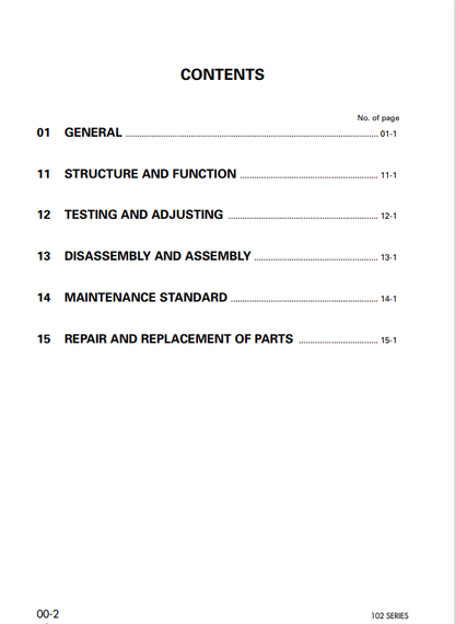 Komatsu S4D102E-1X-2 Diesel Engine Service & Repair Manual
