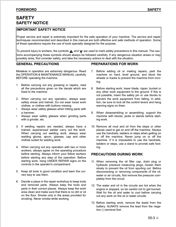 Komatsu SA12V140Z-1 SAA12V140ZE-2 Series Diesel Engine Service Manual