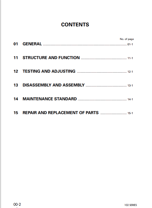 Komatsu SAA4D102E-2E-4 Diesel Engine Service & Repair Manual