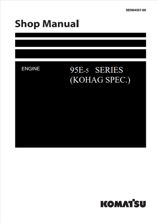 Komatsu SAA4D95LE-5A Engine Shop Manual S/N 500001-UP PDF