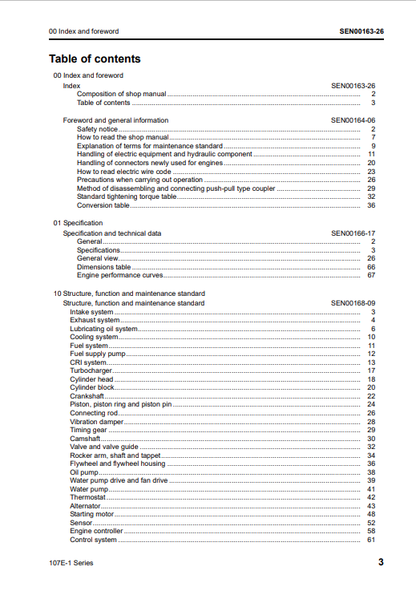 Komatsu SAA6D107E-1-A Diesel Engine Repair Manual PDF